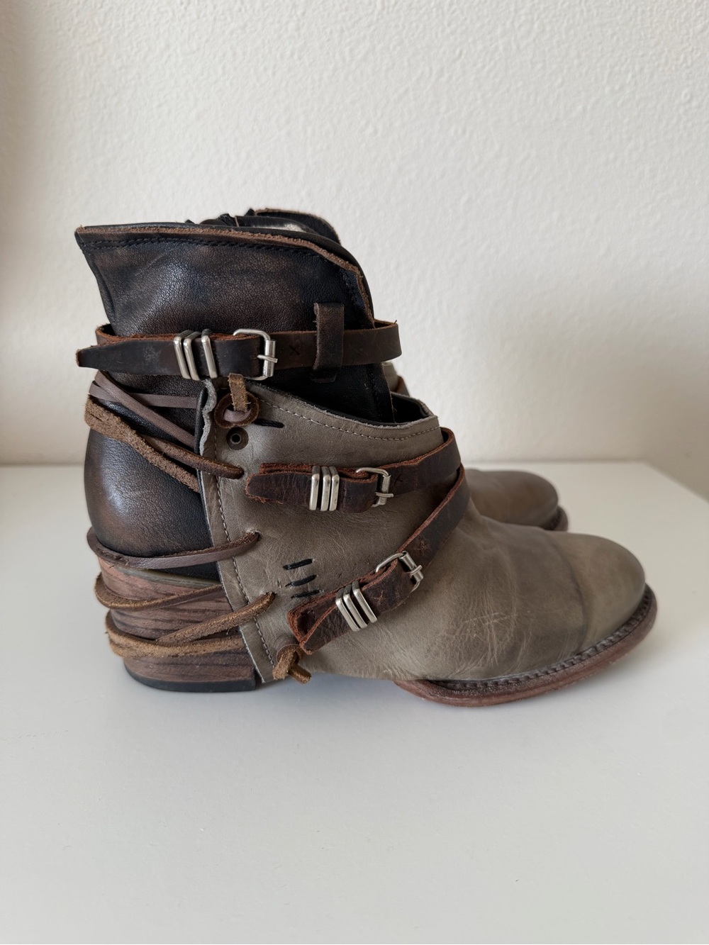 Freebird Crue Leather Strap Booties